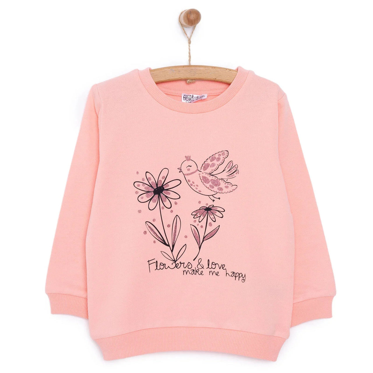 HelloBaby Baby Girl Flower Printed Sweatshirt - Pink - Miu Mau Collectibles