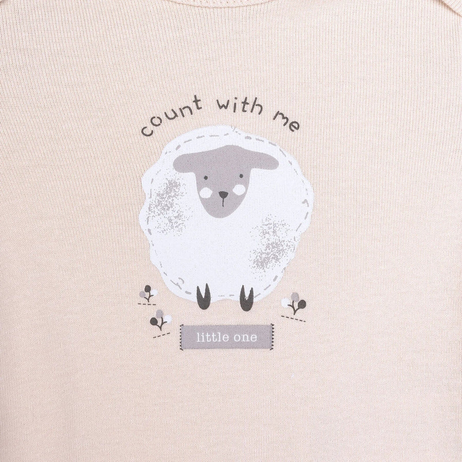 HelloBaby Baby Girl Long Sleeve Bodysuit 2 pcs - Beige - Miu Mau Collectibles