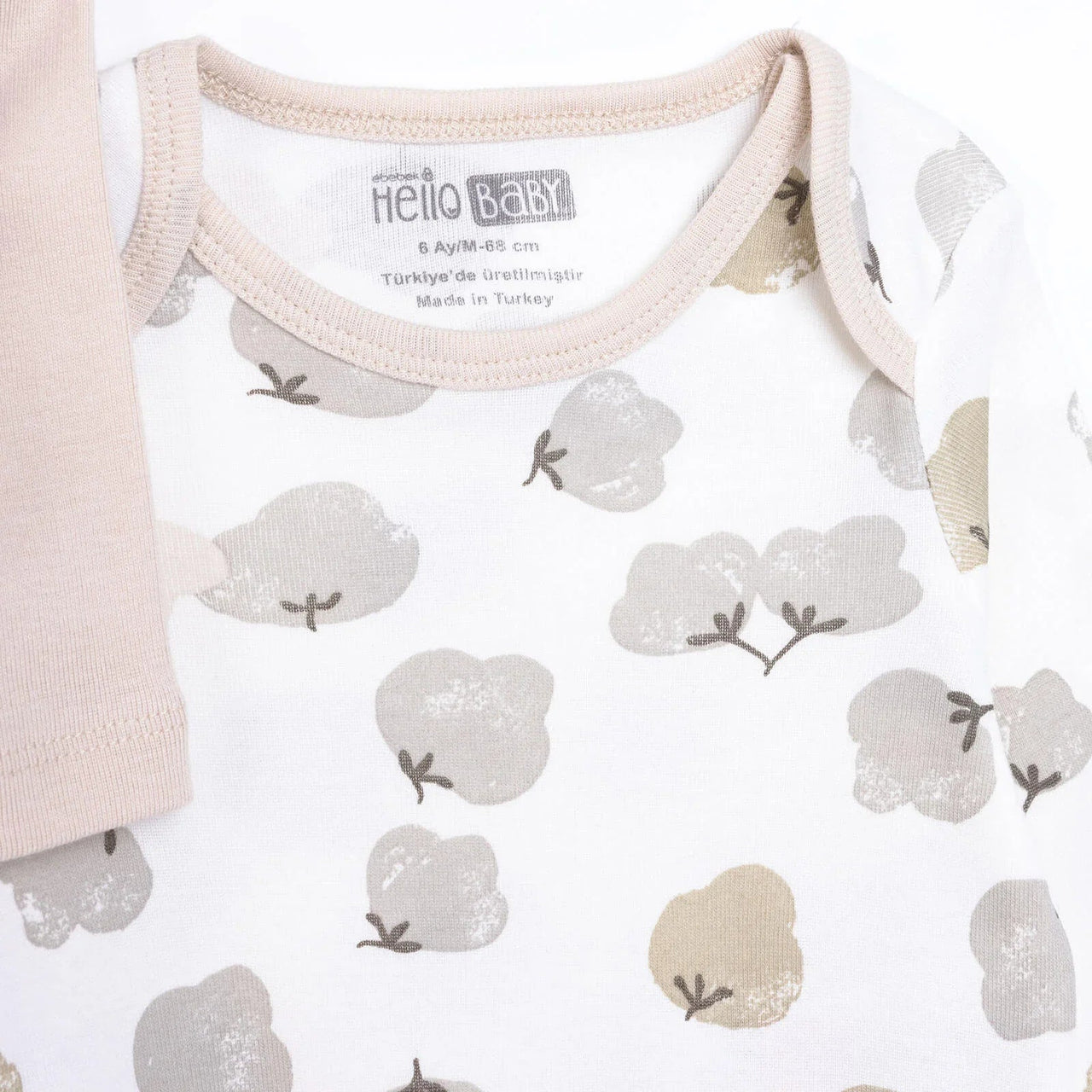 HelloBaby Baby Girl Long Sleeve Bodysuit 2 pcs - Beige - Miu Mau Collectibles