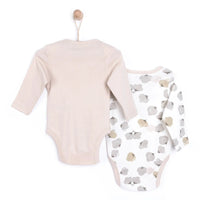 HelloBaby Baby Girl Long Sleeve Bodysuit 2 pcs - Beige - Miu Mau Collectibles