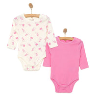 HelloBaby Baby Girl Long Sleeve Bodysuit 2pcs - Pink - Miu Mau Collectibles