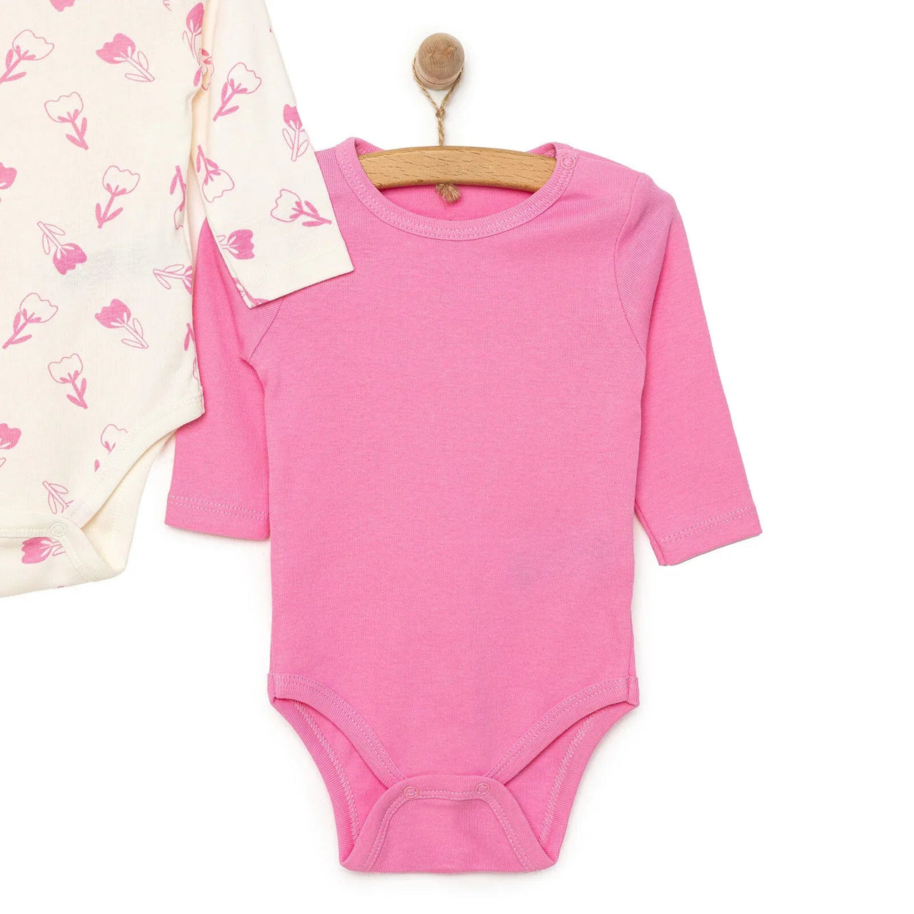 HelloBaby Baby Girl Long Sleeve Bodysuit 2pcs - Pink - Miu Mau Collectibles