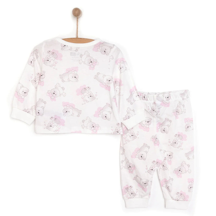HelloBaby Baby Girl Long Sleeve Pyjamas Set - White - Miu Mau Collectibles