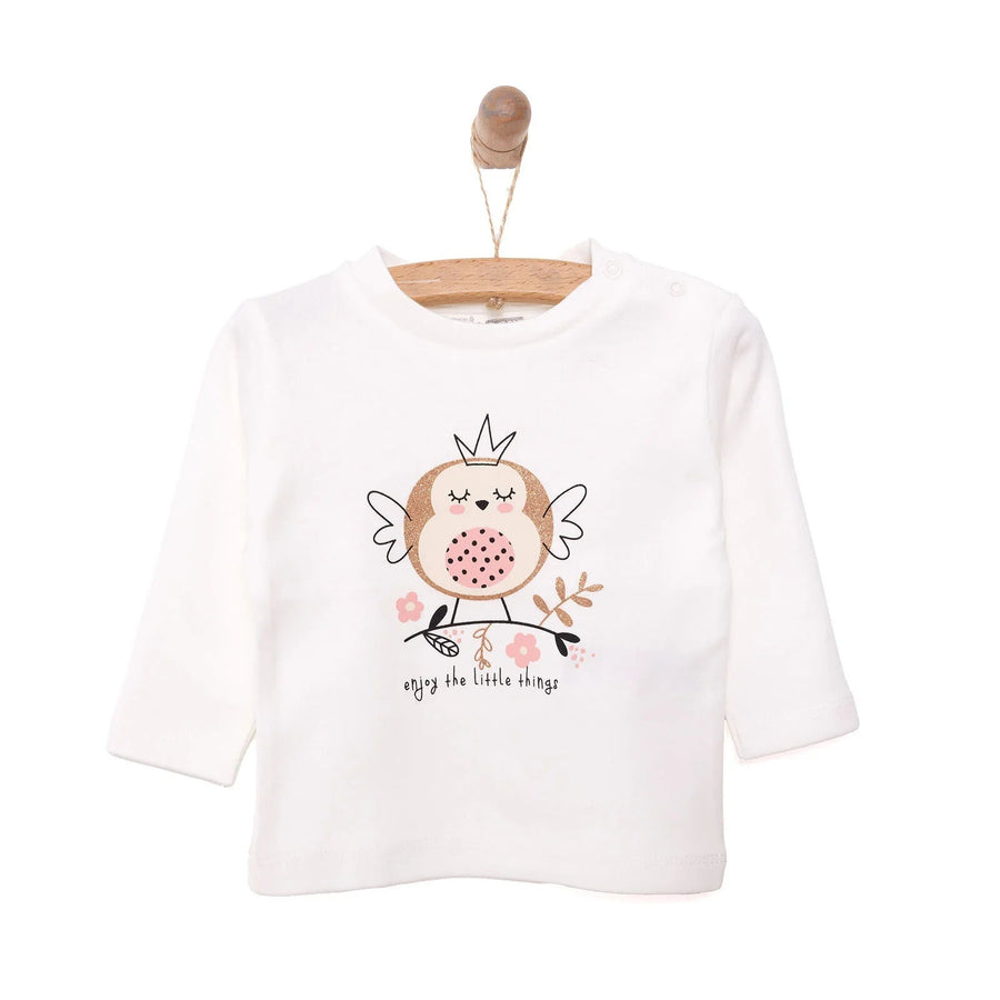 HelloBaby Baby Girl Long Sleeve T-shirt - Ecru - Miu Mau Collectibles