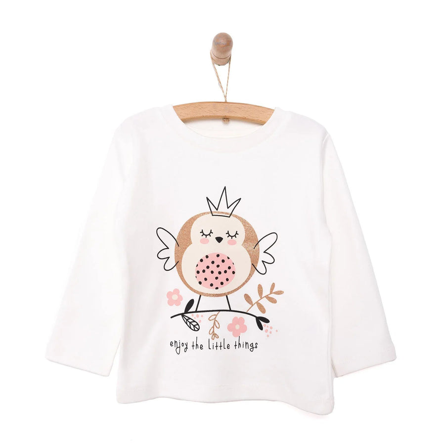 HelloBaby Baby Girl Long Sleeve T-shirt - Ecru - Miu Mau Collectibles