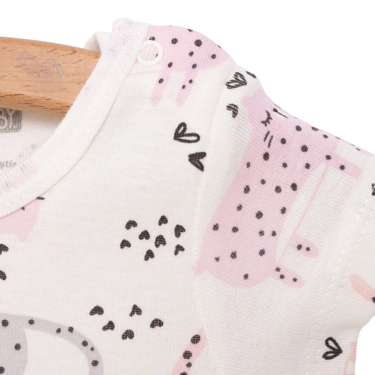 HelloBaby Baby Girl Short Sleeve Body - Ecru - Miu Mau Baby & Kids Store