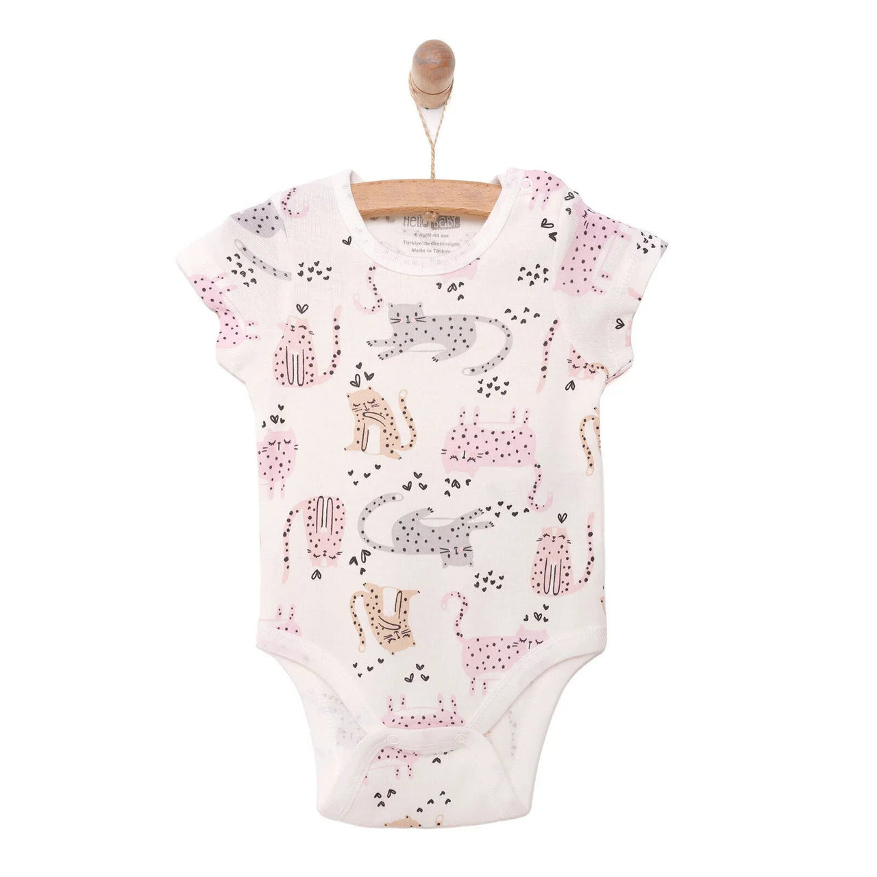 HelloBaby Baby Girl Short Sleeve Body - Ecru - Miu Mau Baby & Kids Store