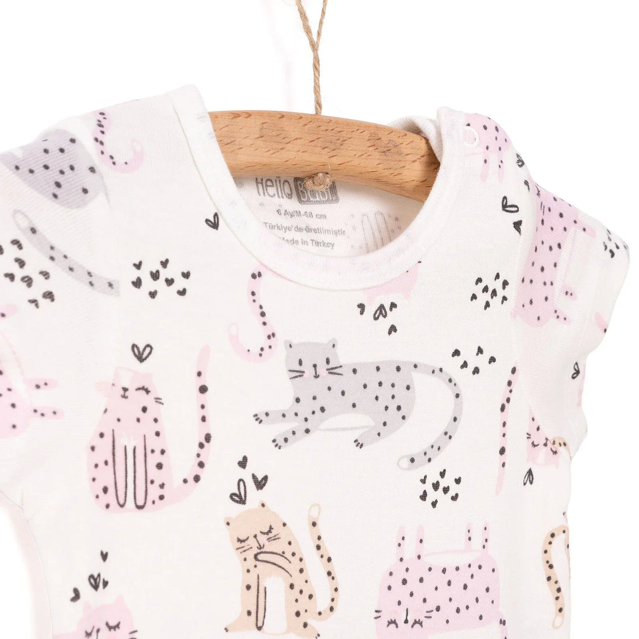 HelloBaby Baby Girl Short Sleeve Body - Ecru - Miu Mau Baby & Kids Store