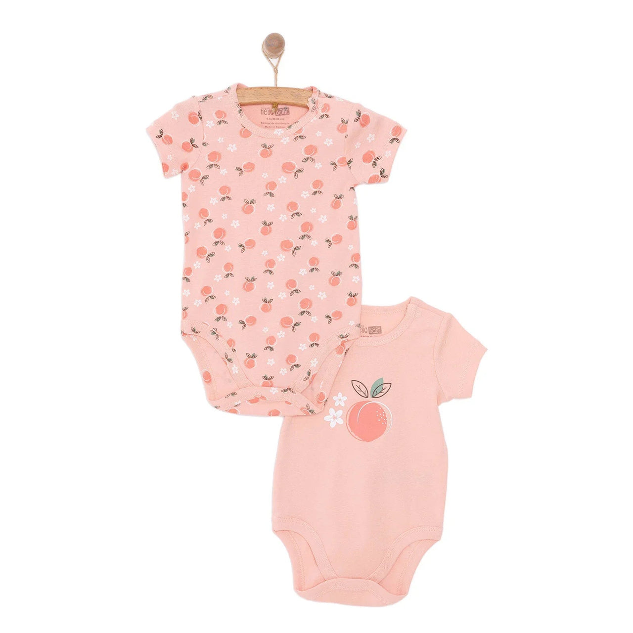 HelloBaby Baby Girl Short Sleeve Bodysuit 2 pcs - Pink - Miu Mau Collectibles
