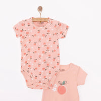 HelloBaby Baby Girl Short Sleeve Bodysuit 2 pcs - Pink - Miu Mau Collectibles
