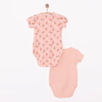HelloBaby Baby Girl Short Sleeve Bodysuit 2 pcs - Pink - Miu Mau Collectibles