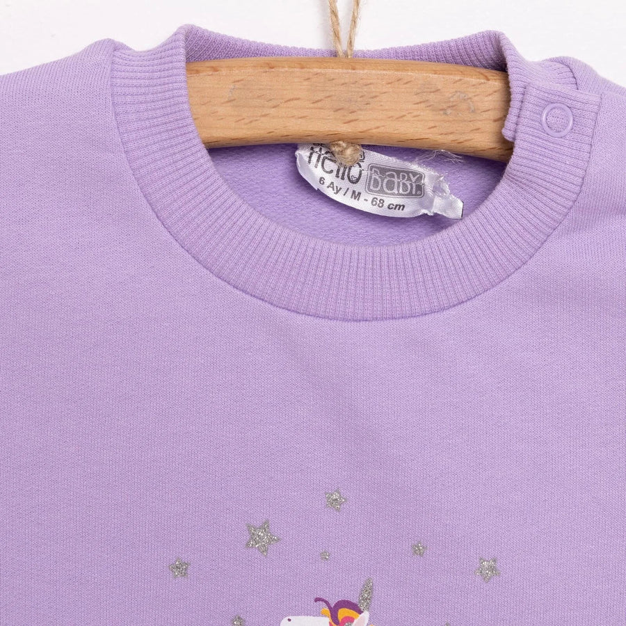 HelloBaby Baby Girl Unicorn Printed Sweatshirt - Purple - Miu Mau Collectibles