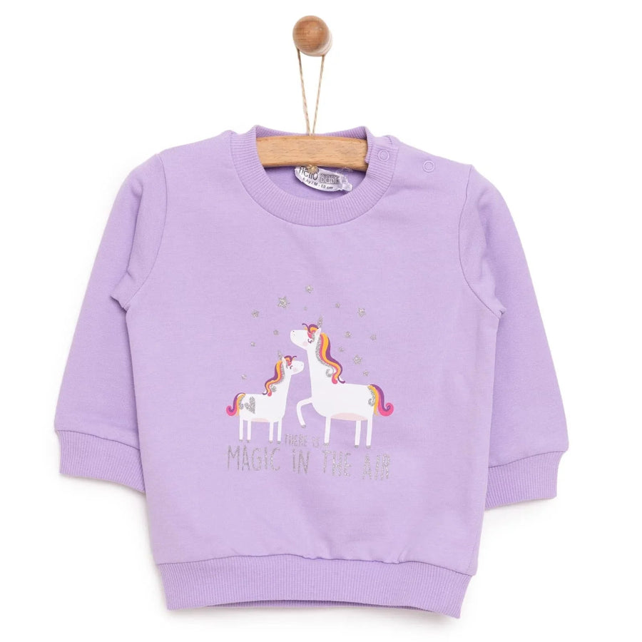 HelloBaby Baby Girl Unicorn Printed Sweatshirt - Purple - Miu Mau Collectibles
