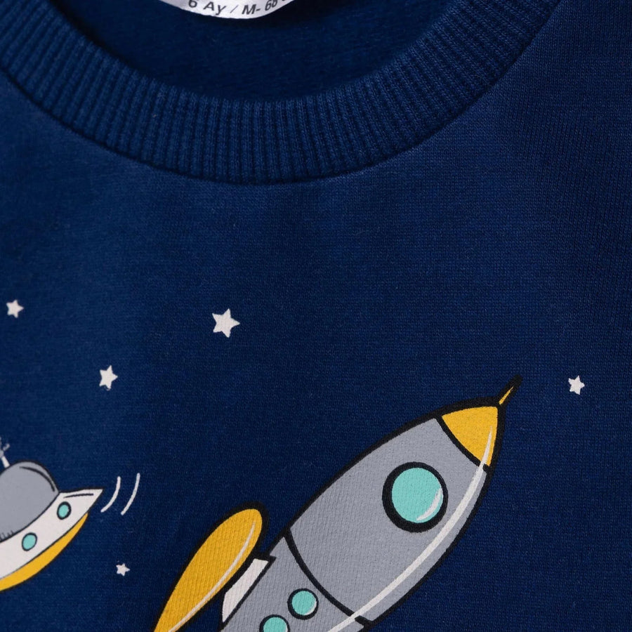 HelloBaby Basic Baby Boy Sweatshirt - Navy Blue - Miu Mau Collectibles