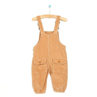 HelloBaby Basic Baby Boy Velvet Overalls - Brown - Miu Mau Collectibles