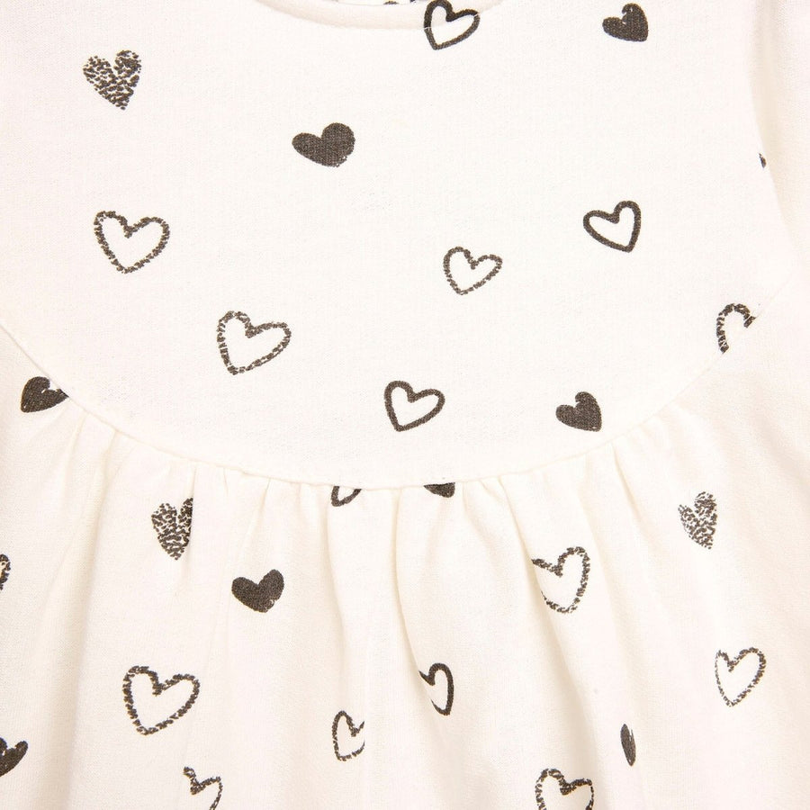 HelloBaby Basic Baby Girl Heart Printed - Beige - Miu Mau Collectibles