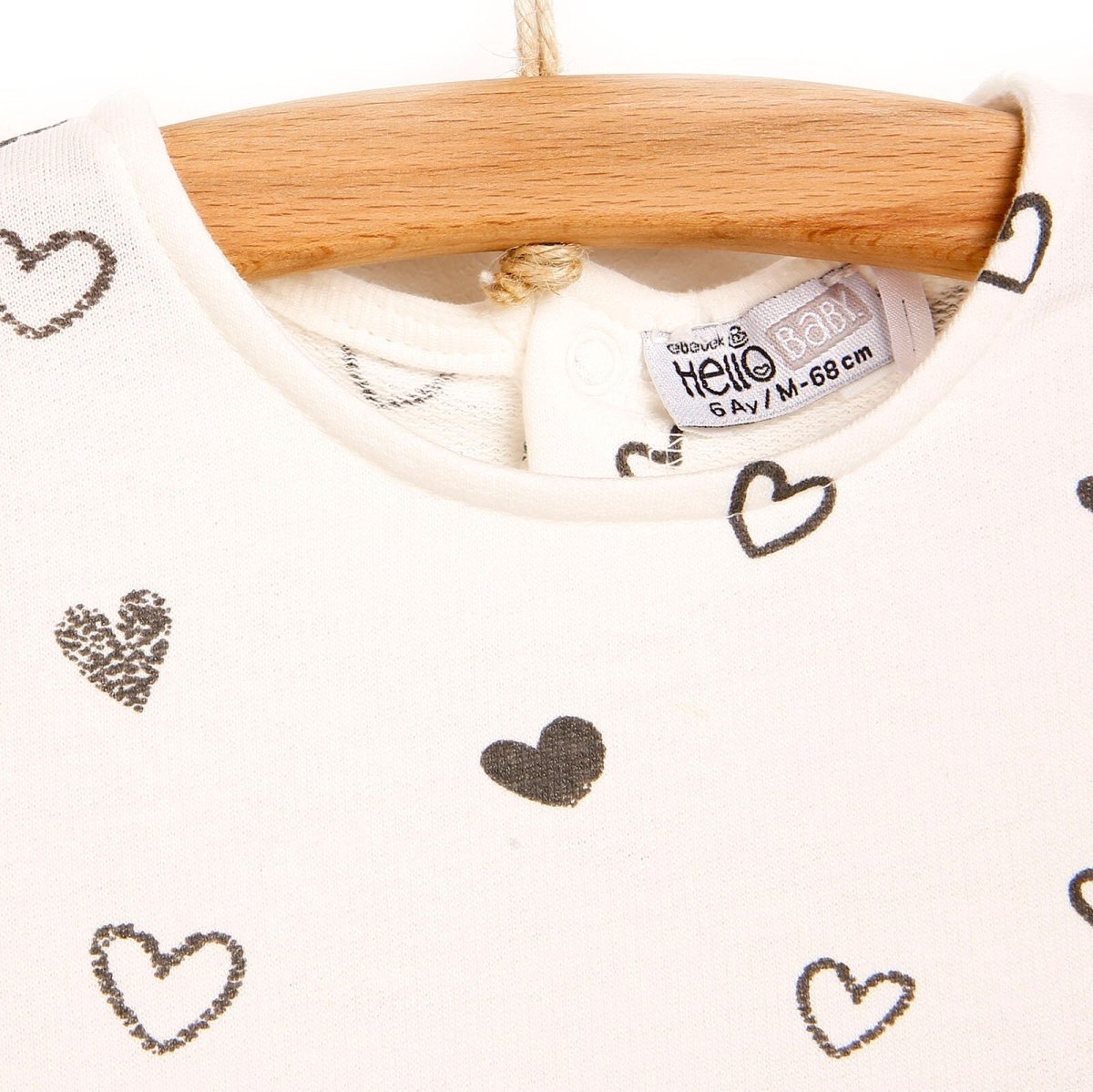 HelloBaby Basic Baby Girl Heart Printed - Beige - Miu Mau Collectibles