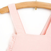 HelloBaby Basic Baby Girl Velvet Overall - Pink - Miu Mau Collectibles