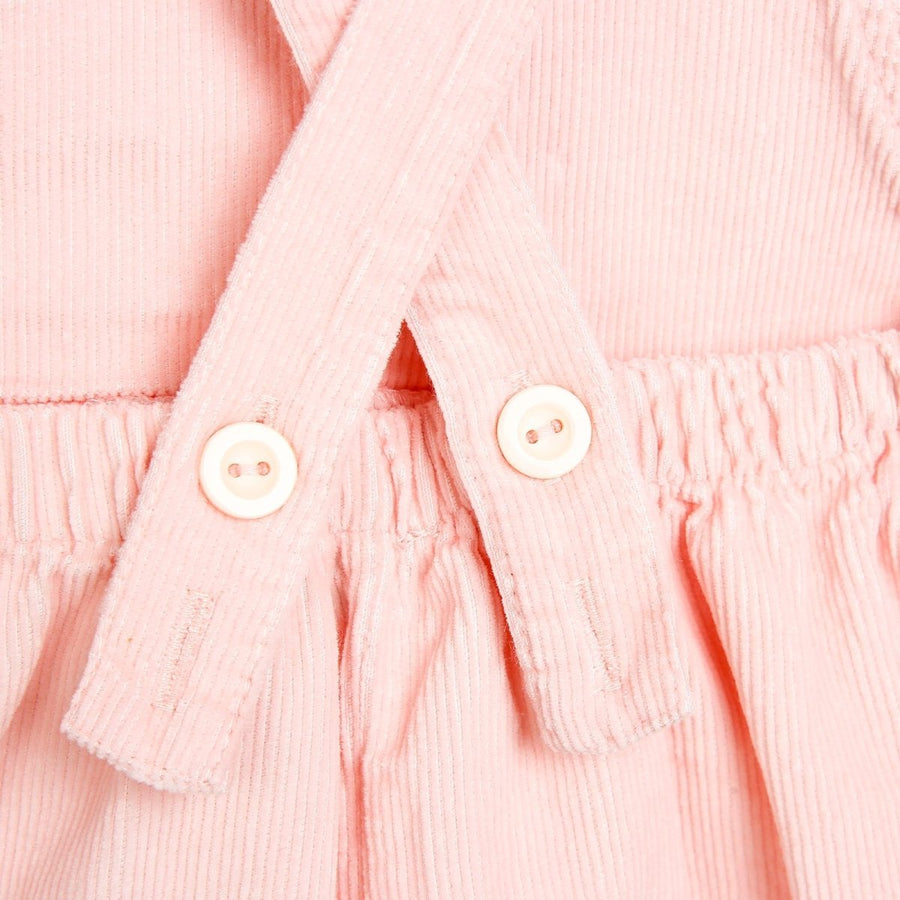 HelloBaby Basic Baby Girl Velvet Overall - Pink - Miu Mau Collectibles