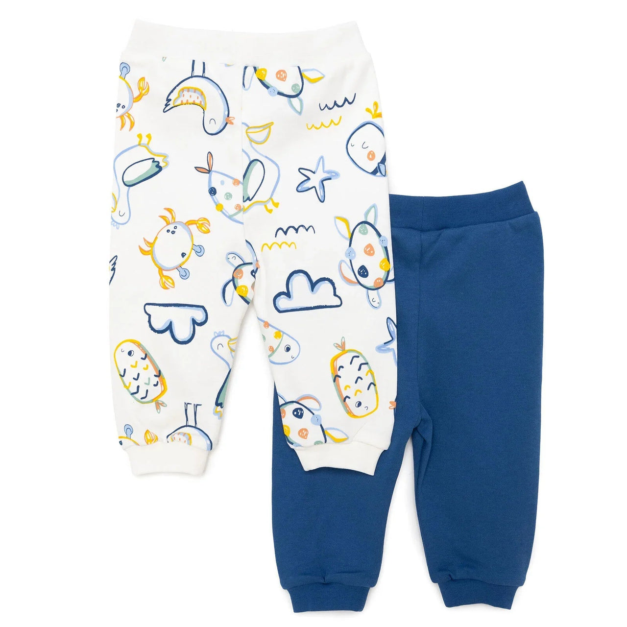 HelloBaby Basic Boy Joggers 2 pcs - Navy Blue - Miu Mau Collectibles