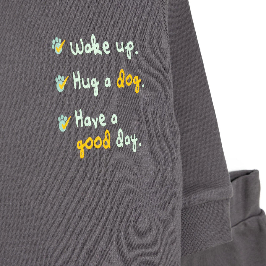 HelloBaby Basic Boy Text Printed Jogging - Anthracite - Miu Mau Collectibles