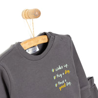 HelloBaby Basic Boy Text Printed Jogging - Anthracite - Miu Mau Collectibles