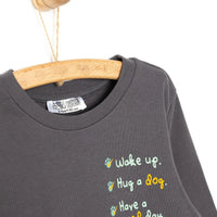 HelloBaby Basic Boy Text Printed Jogging - Anthracite - Miu Mau Collectibles