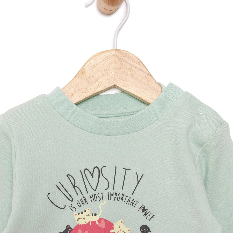 HelloBaby Basic Cat Printed Interlock Long Sleeve T-Shirt - Multicolour - Miu Mau Collectibles
