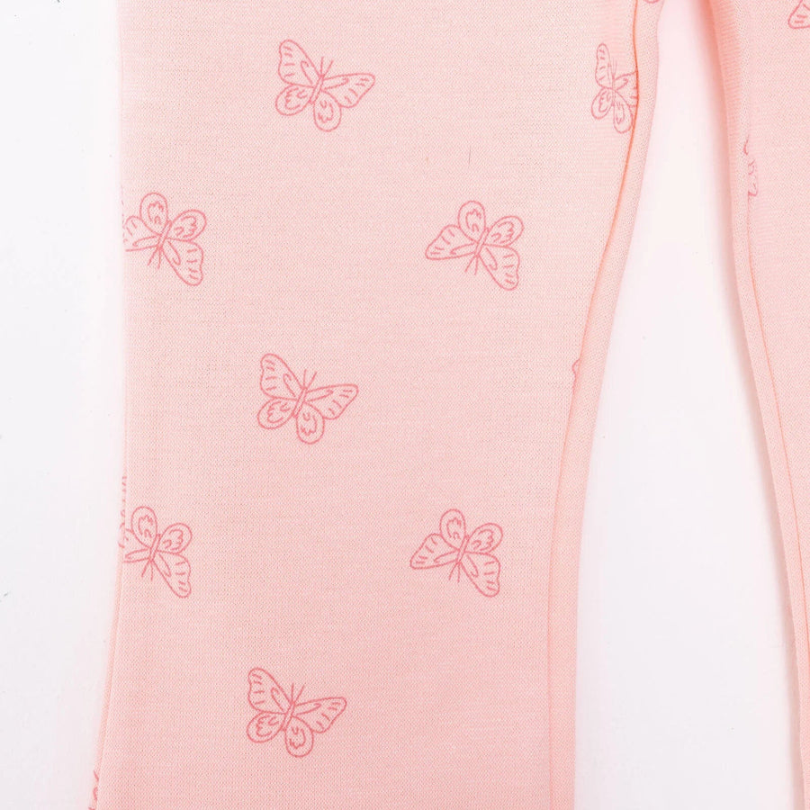 HelloBaby Basic Girl Butterfly Patterns Leggings - Light Pink - Miu Mau Collectibles