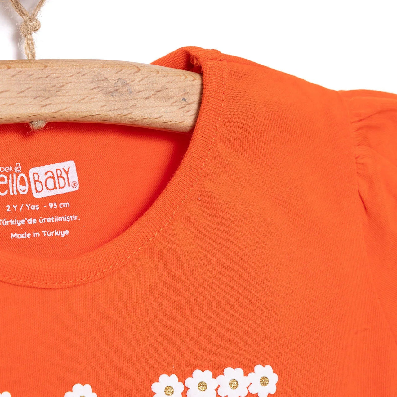 HelloBaby Basic Girl Daisy Patterned T-shirt - Coral - Miu Mau Baby & Kids Store