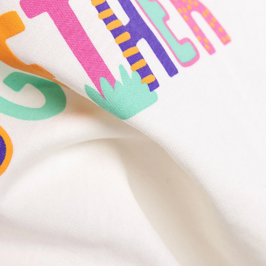 HelloBaby Basic Girl Text Patterned T-shirt - Ecru - Miu Mau Collectibles