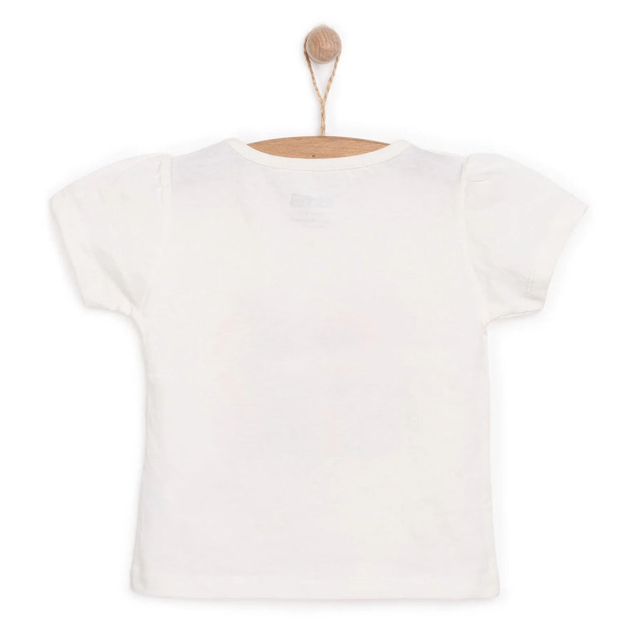 HelloBaby Basic Girl Text Patterned T-shirt - Ecru - Miu Mau Collectibles