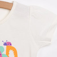 HelloBaby Basic Girl Text Patterned T-shirt - Ecru - Miu Mau Collectibles