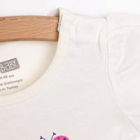 HelloBaby Basic Girl Text Patterned T-shirt - Ecru - Miu Mau Collectibles