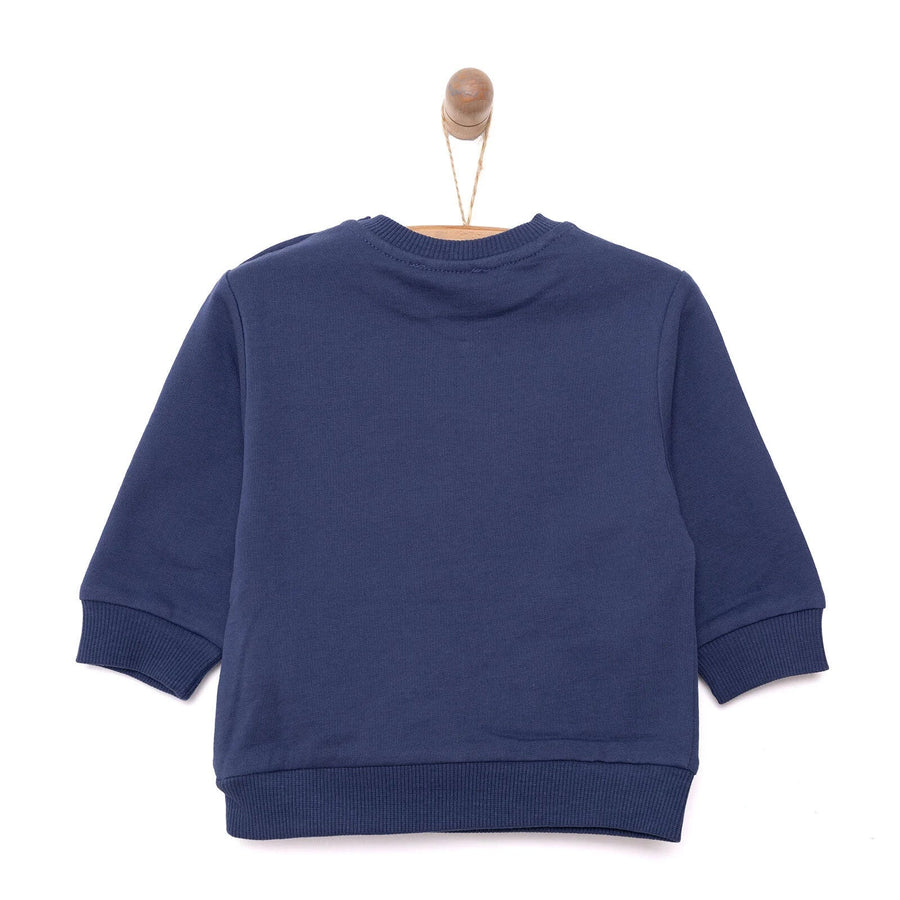 HelloBaby Basic Low Raised Lion Printed Sweatshirt - Navy Blue - Miu Mau Collectibles