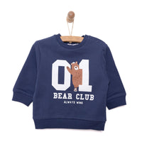 HelloBaby Basic Low Raised Lion Printed Sweatshirt - Navy Blue - Miu Mau Collectibles