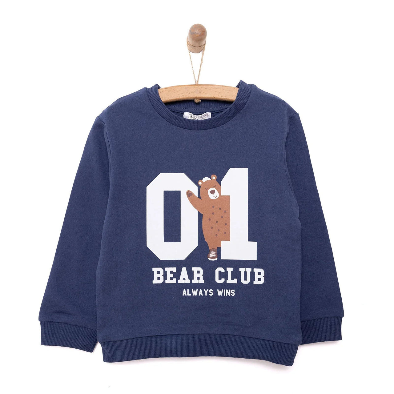HelloBaby Basic Low Raised Lion Printed Sweatshirt - Navy Blue - Miu Mau Collectibles