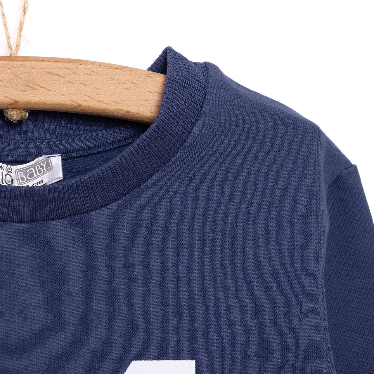 HelloBaby Basic Low Raised Lion Printed Sweatshirt - Navy Blue - Miu Mau Collectibles