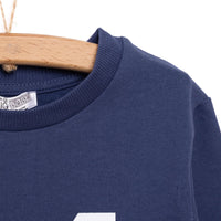 HelloBaby Basic Low Raised Lion Printed Sweatshirt - Navy Blue - Miu Mau Collectibles