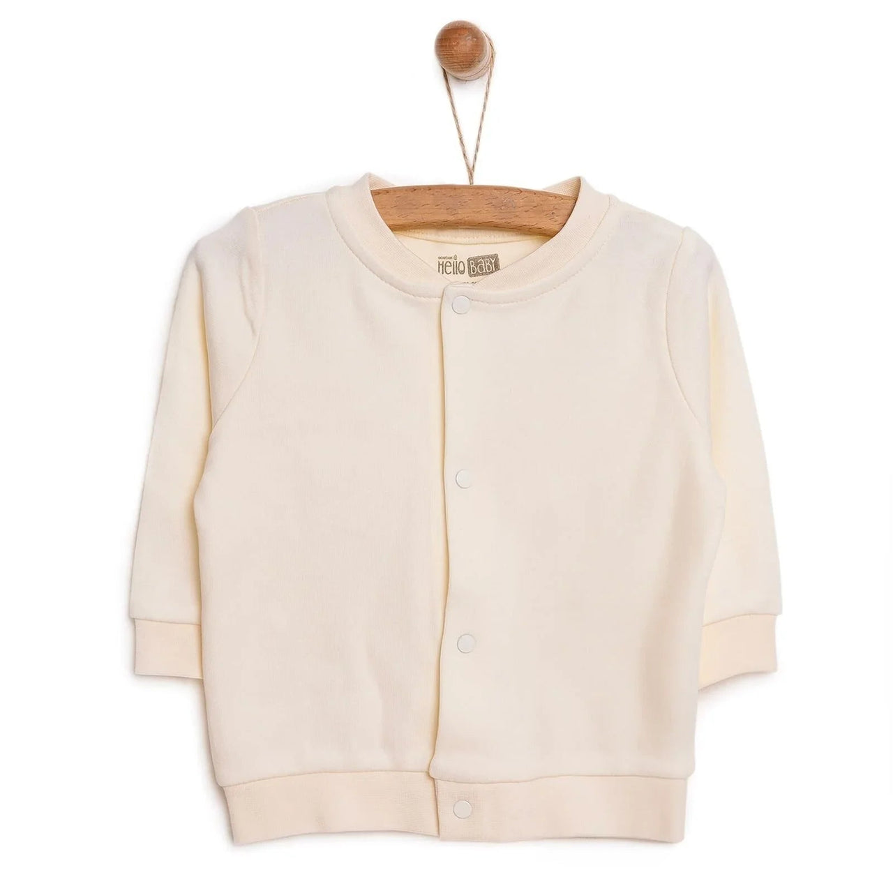 HelloBaby Basic Rib Cardigan - Ecru - Miu Mau Collectibles
