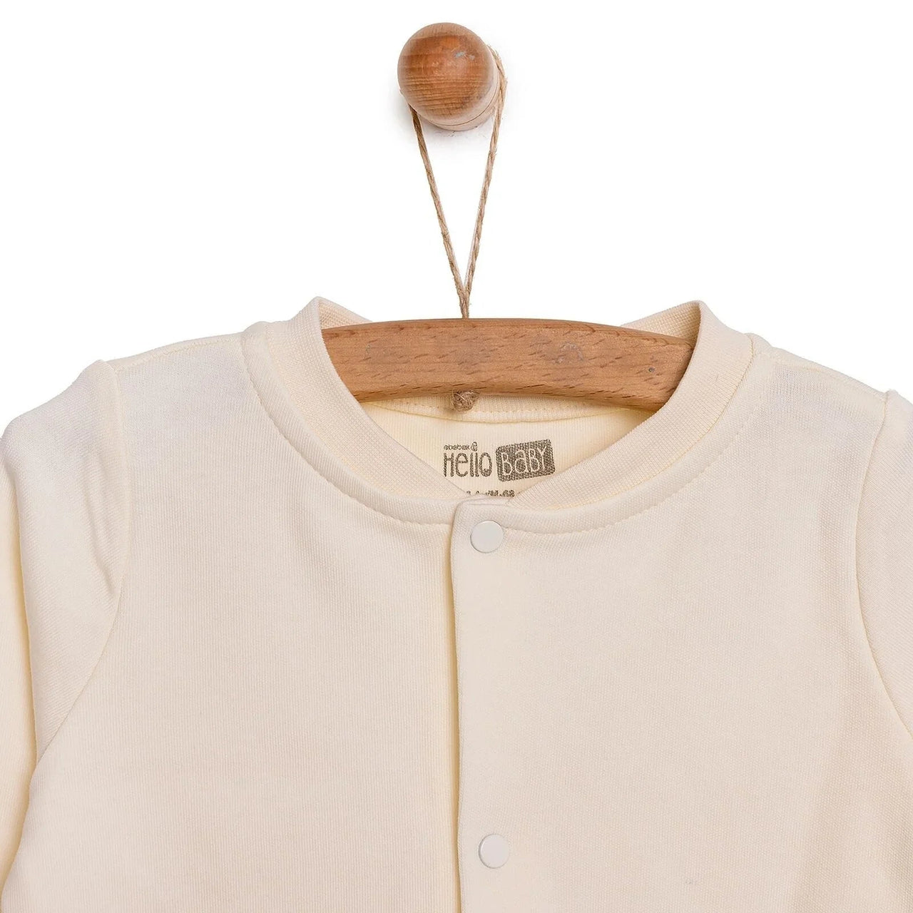 HelloBaby Basic Rib Cardigan - Ecru - Miu Mau Collectibles