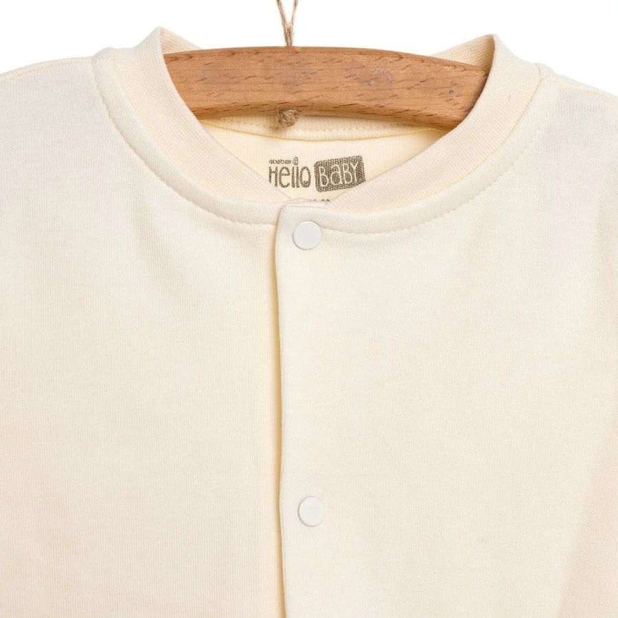 HelloBaby Basic Rib Cardigan - Ecru - Miu Mau Collectibles