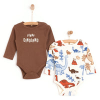 HelloBaby Boy 2 - Pack Long Sleeve Bodysuit - Beige - Miu Mau Collectibles
