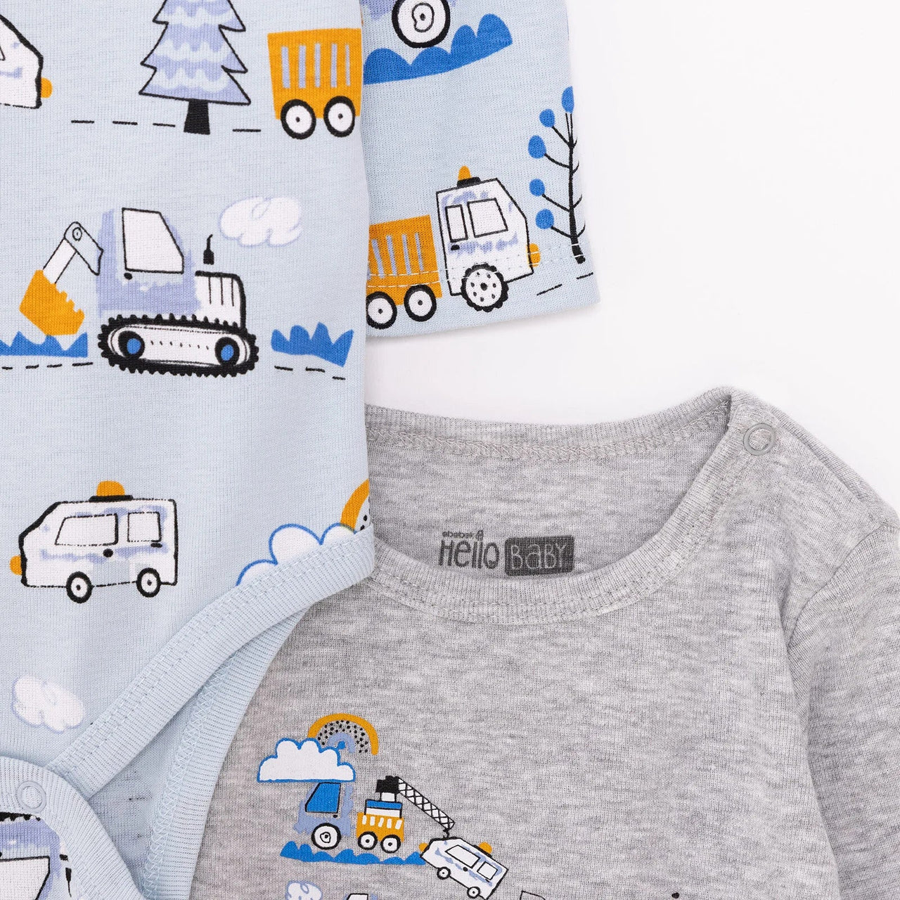 HelloBaby Boy 2 - Pack Long Sleeve Bodysuit - Blue - Miu Mau Collectibles