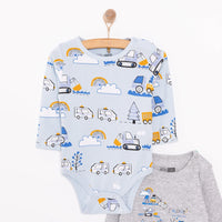 HelloBaby Boy 2 - Pack Long Sleeve Bodysuit - Blue - Miu Mau Collectibles