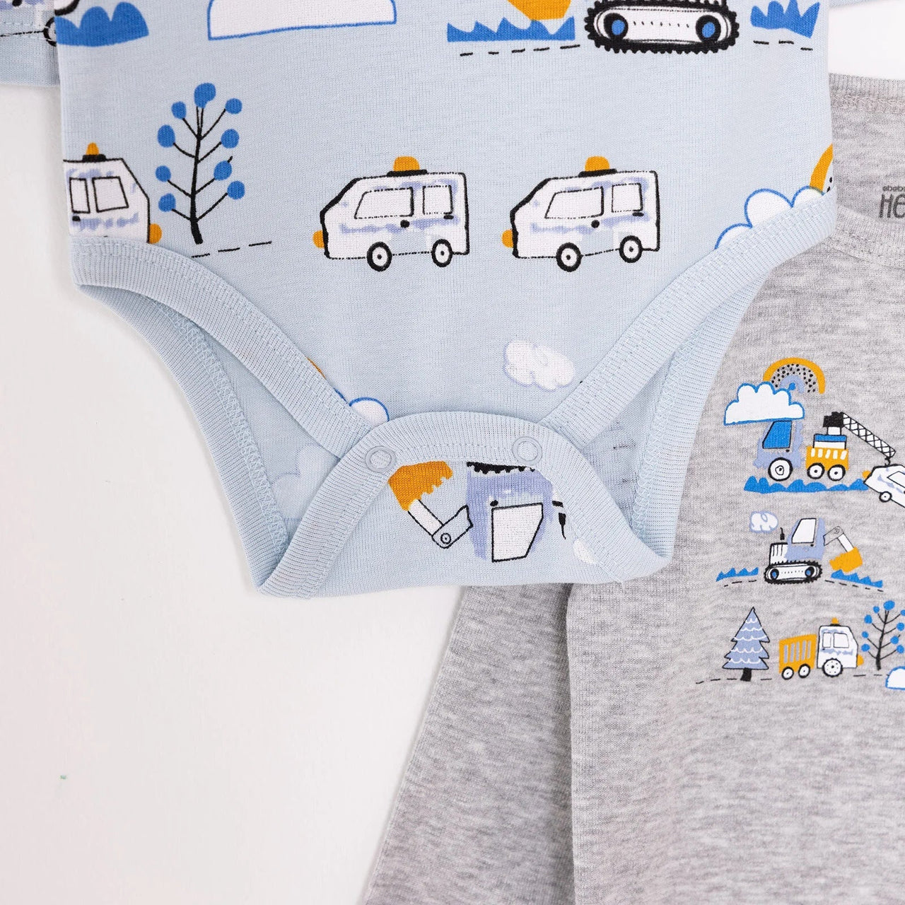 HelloBaby Boy 2 - Pack Long Sleeve Bodysuit - Blue - Miu Mau Collectibles