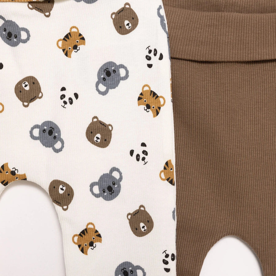 HelloBaby Boy 2 Piece Footles Bottom - Light Brown - Miu Mau Collectibles