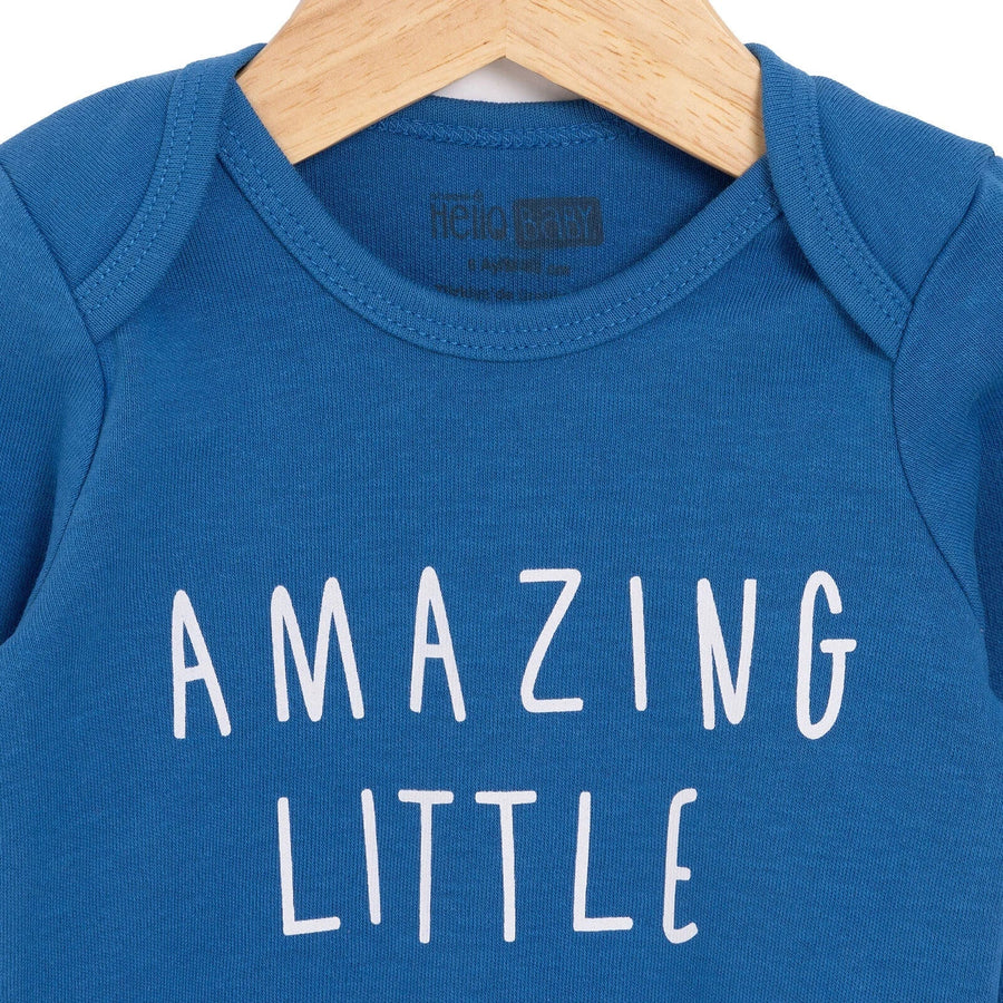 HelloBaby Boy Long Sleeve Bodysuit - Navy Blue - Miu Mau Collectibles