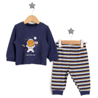 HelloBaby Boy Long Sleeve Pyjamas Set - Navy Blue - Miu Mau Collectibles