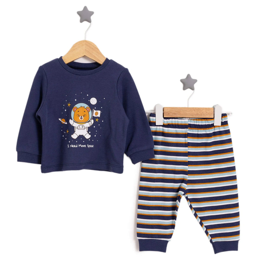 HelloBaby Boy Long Sleeve Pyjamas Set - Navy Blue - Miu Mau Collectibles